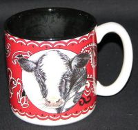 Potpourri Press MOLLIE the COW Bandana Coffee Mug - Vintage 1993